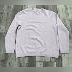 LL Bean Sweater Womens Medium Purple Classic Cashmere Crewneck Pullover Cozy